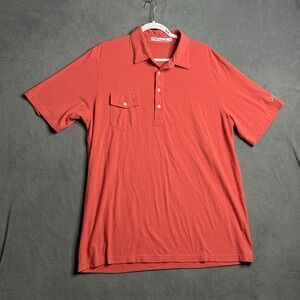 Criquet Polo Shirt Mens XL Extra Large Light Red Organic Cotton Short Sleeve